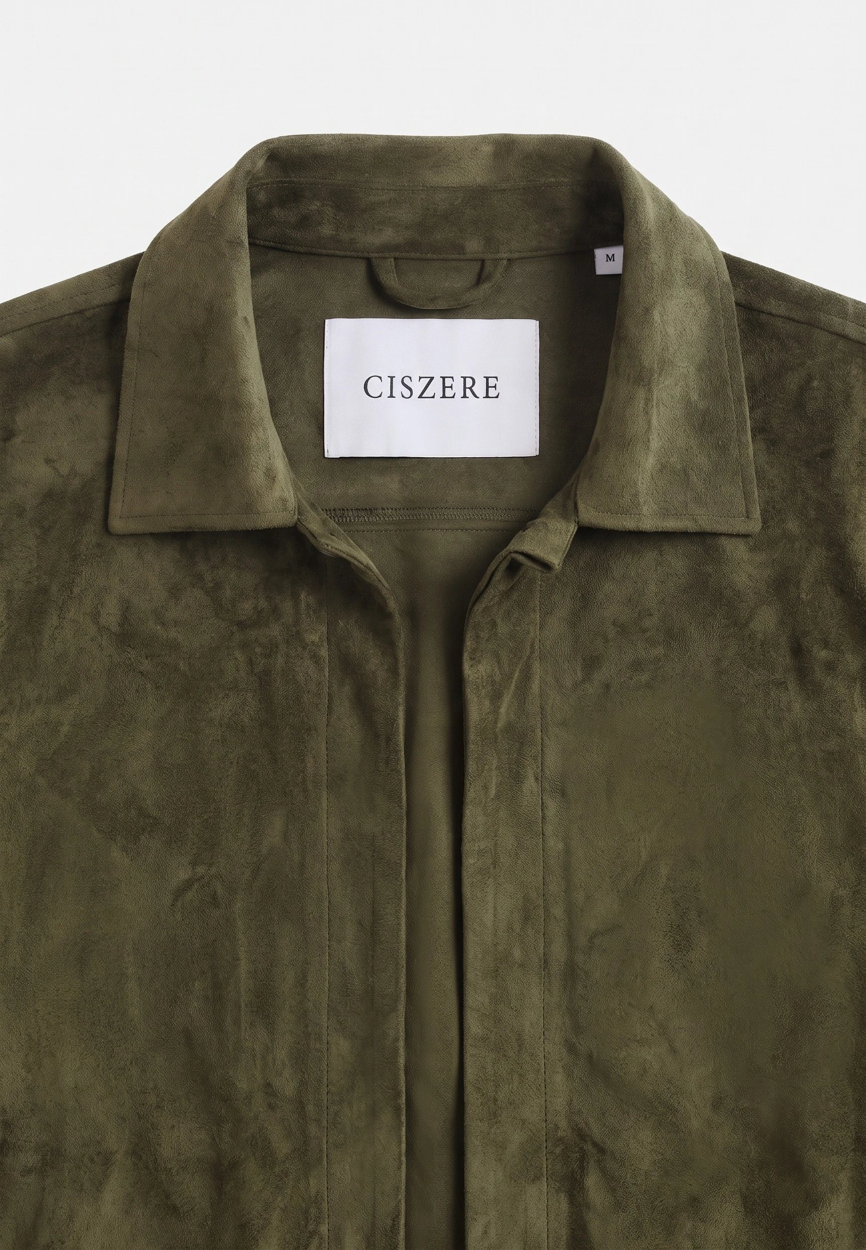 Nash vegan suede jacket - Moss green, fabric close up