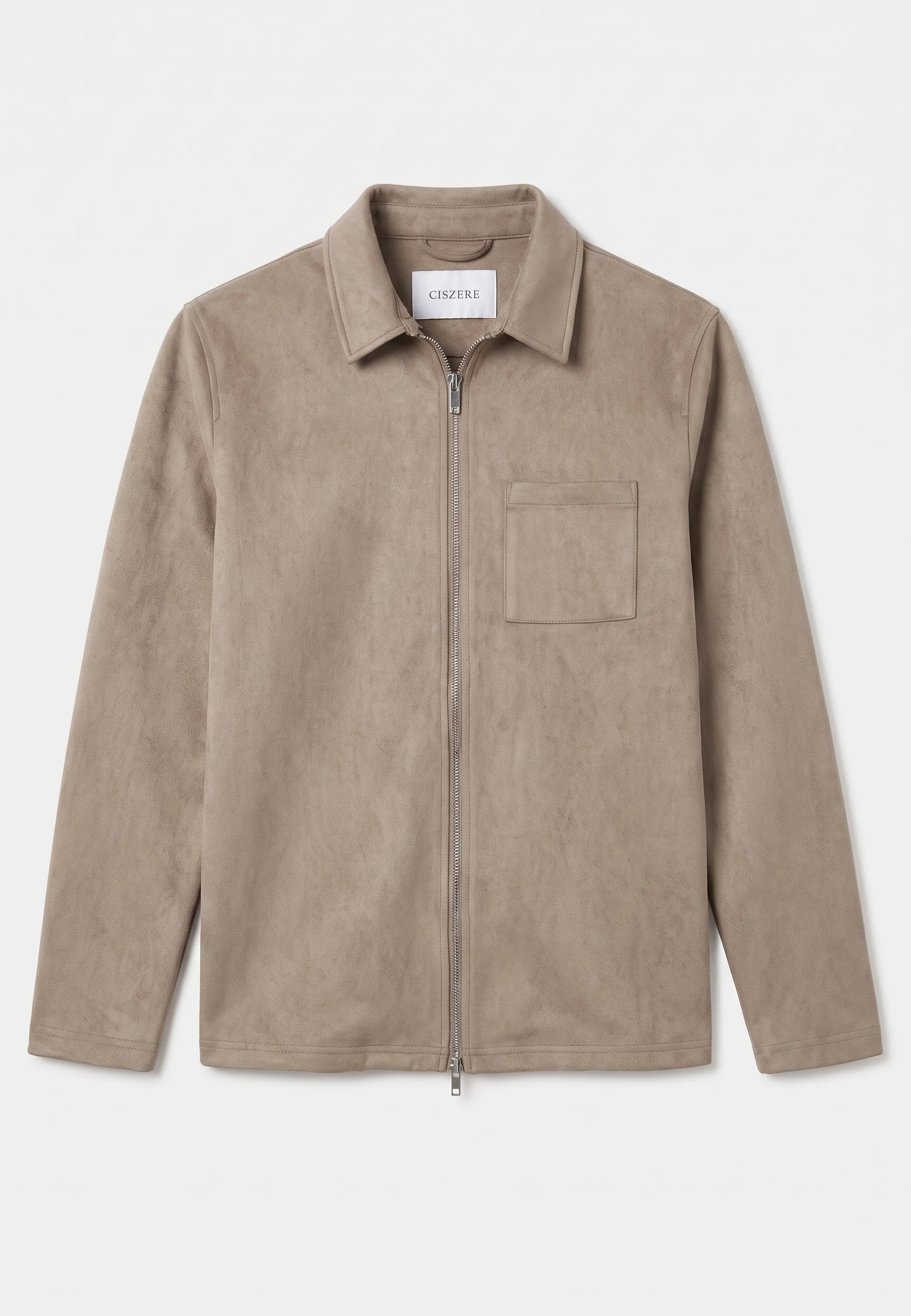 Neo vegan suede overshirt 2.0  - Dusty clay taupe, flat lay