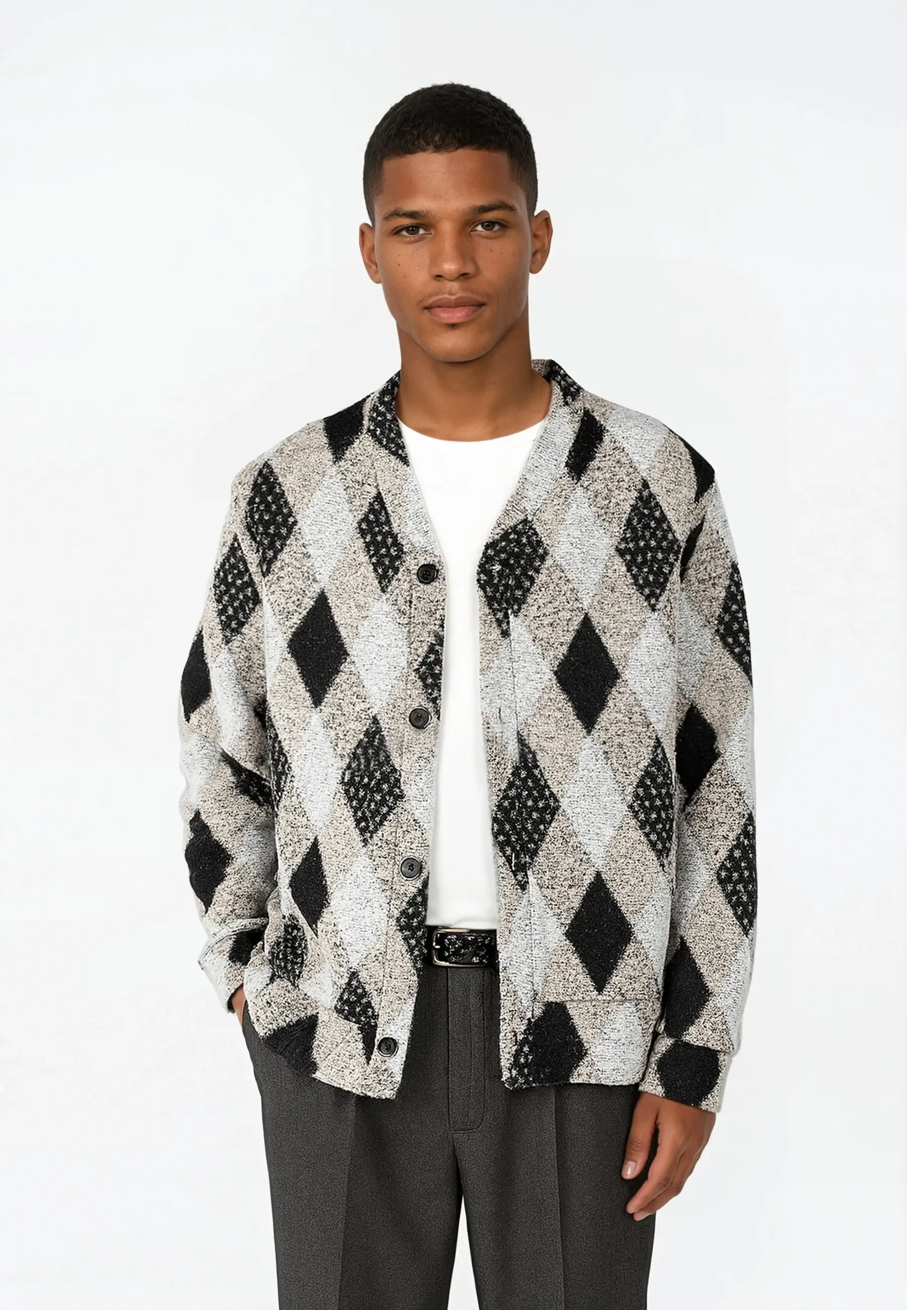 Parker knitted cardigan - Checked