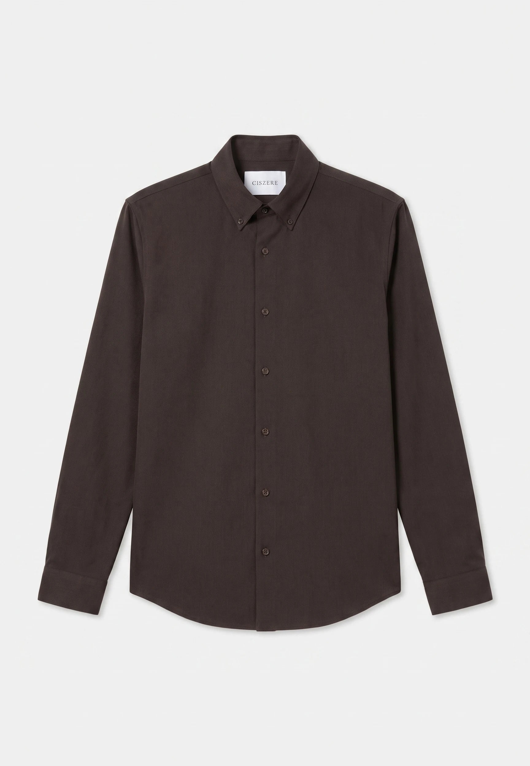 Redy viscose blend shirt - Dark coffee brown, flat lay