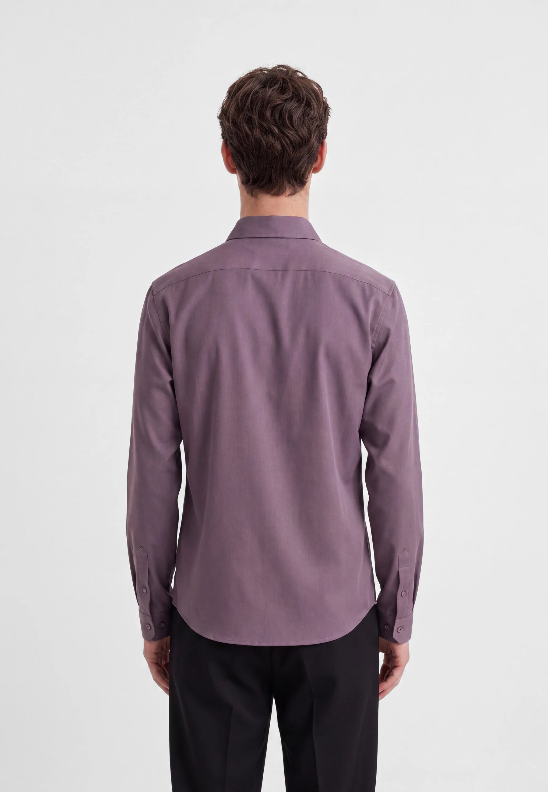 Redy viscose blend shirt - Muted lavender, back view on model