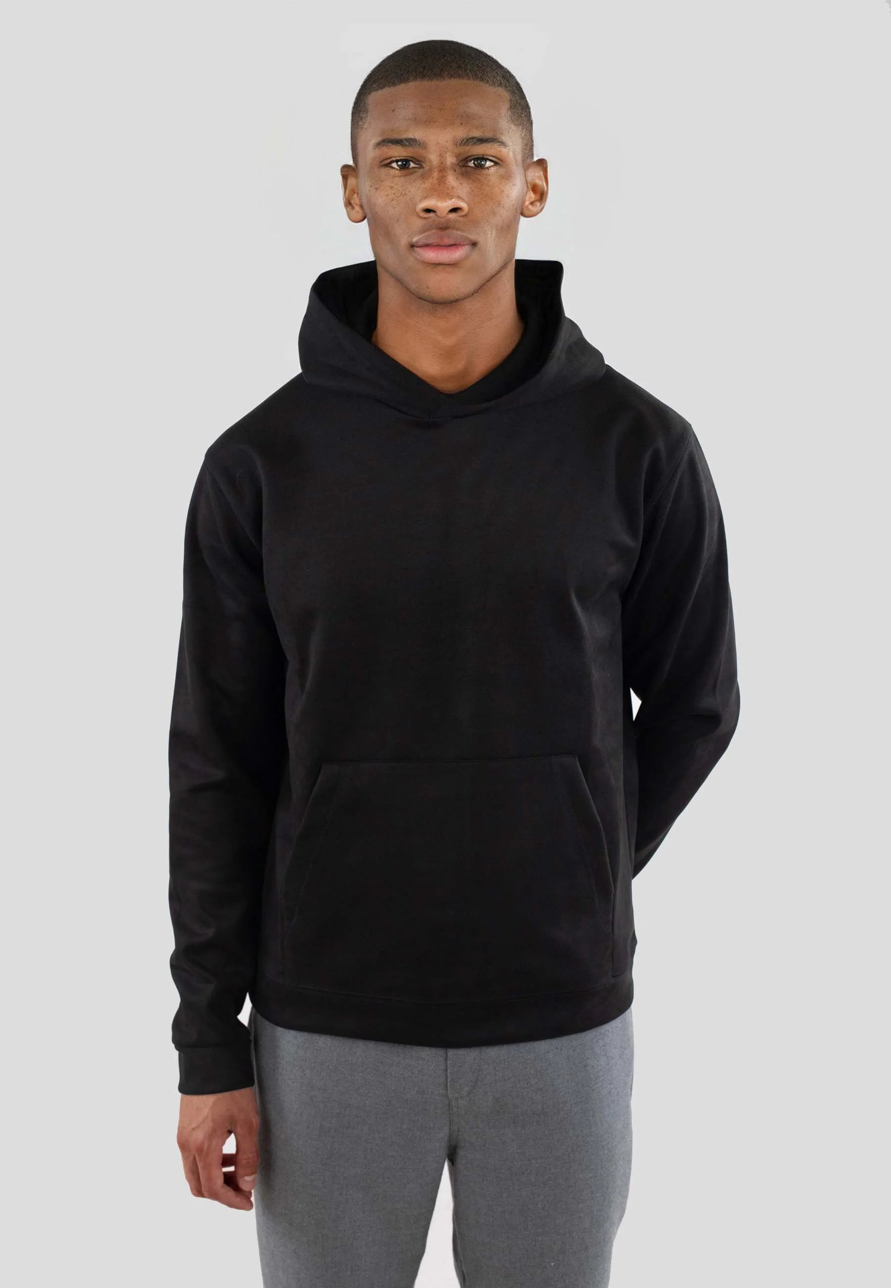 Sami faux suede hoodie Panter black